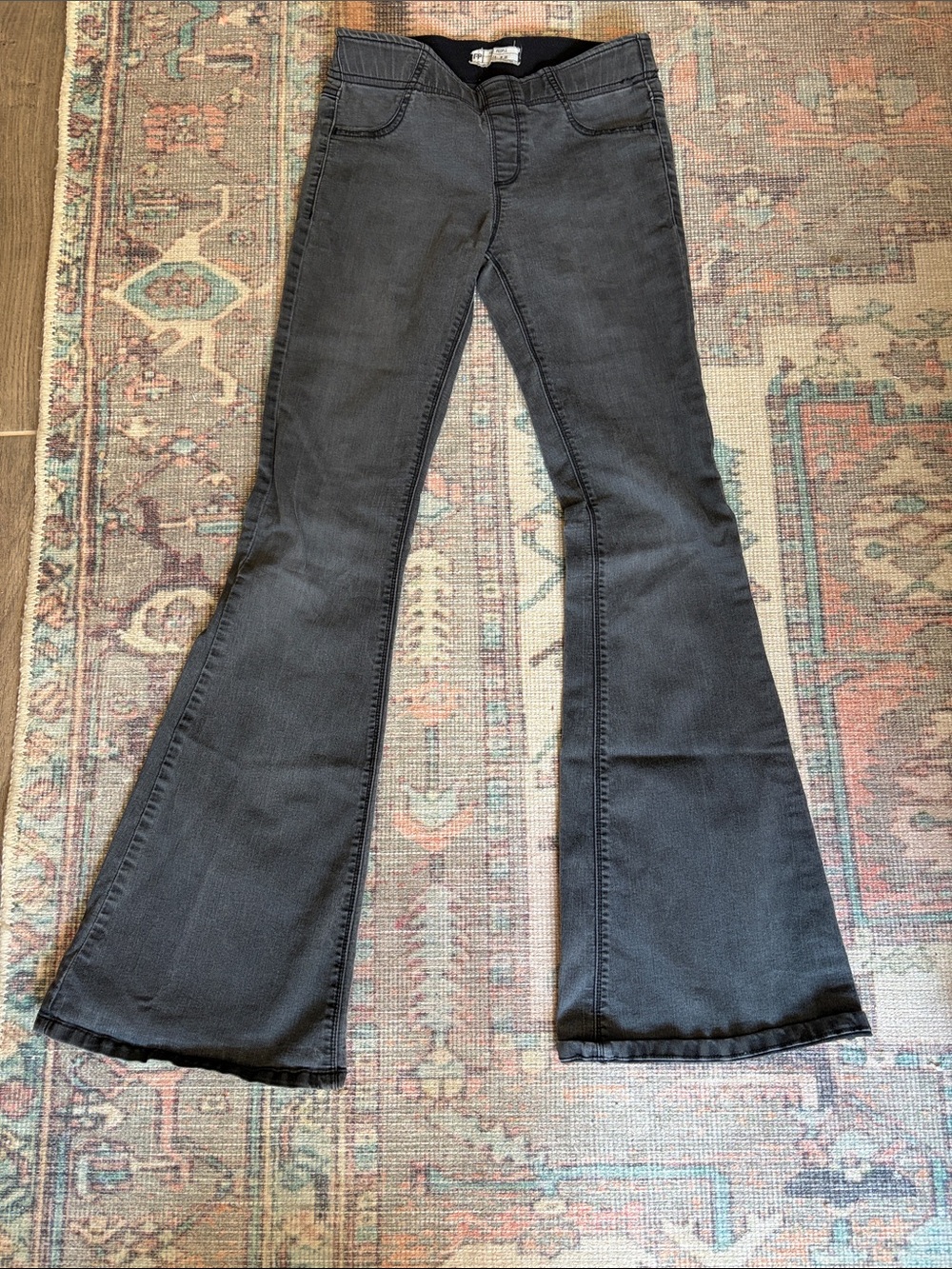 Free People Charcoal Gray Flared Jeans